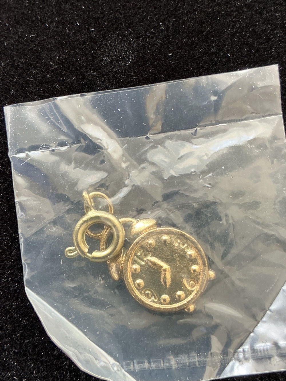 Diamonds International Gold Tone Alarm Clock Charm Pendant